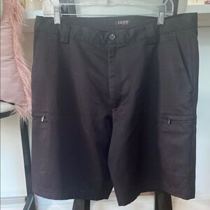 Izod Black Cargo Shorts with Durable Design